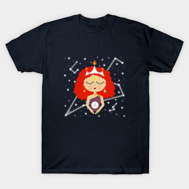 Leo Zodiac girl T-Shirt by AndyDesigns